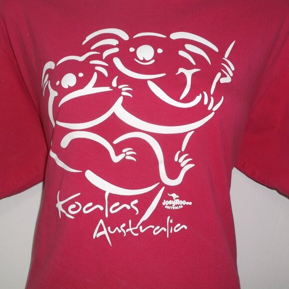 Joey Roo Australia Women's PINK Koala Bear Graphic T-Shirt Top ~ Size Medium - Picture 2 of 6